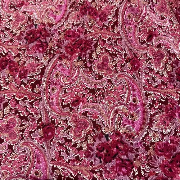 Y2k Charlotte Russe Pink paisley print maxi dress with ruffles Size Large - Picture 2 of 9